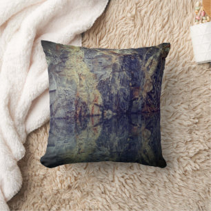 Rock Cliff Wall Reflections In Pond 2   Throw Pillow