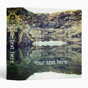 Rock Cliff Wall Reflections In Pond Personalized 3 Ring Binder