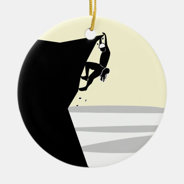 Rock Climber 1 Ceramic Ornament (Front)