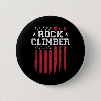 Rock Climber American Flag Usa Patriot Patriotic C Button