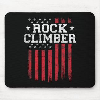 Rock Climber American Flag Usa Patriot Patriotic C Mouse Pad