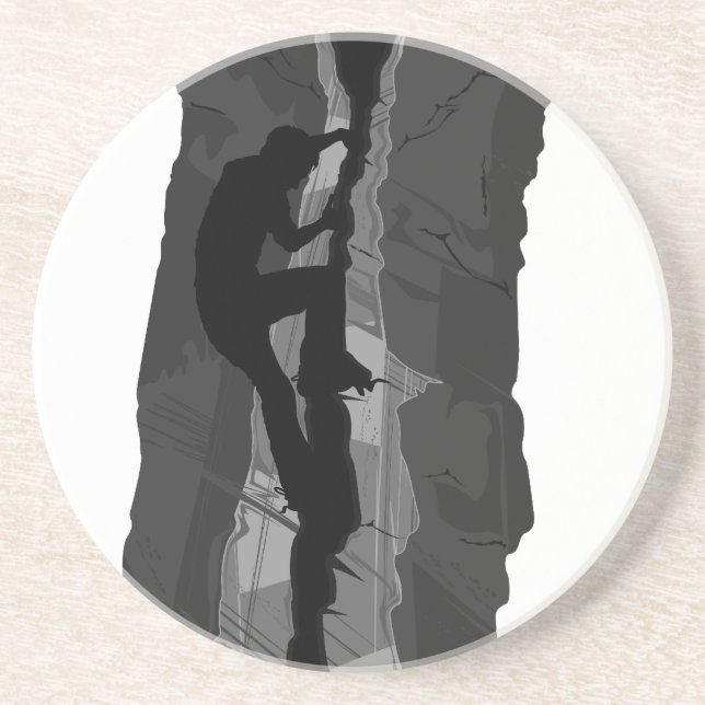Rock Climber Bouldering Coaster (Front)