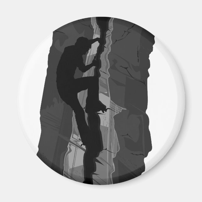 Rock Climber Bouldering Magnet (Front)