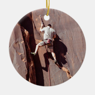 Rock Climber Ceramic Ornament