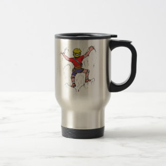 Rock Climber Climbing on T-Shirt Travel Mug