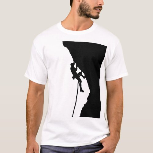 Rock climber conquers a sheer cliff  T_Shirt