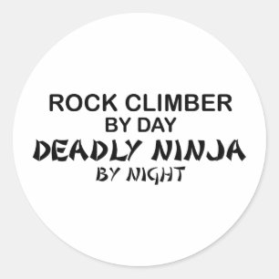 Rock Climber Deadly Ninja by Night Classic Round Sticker