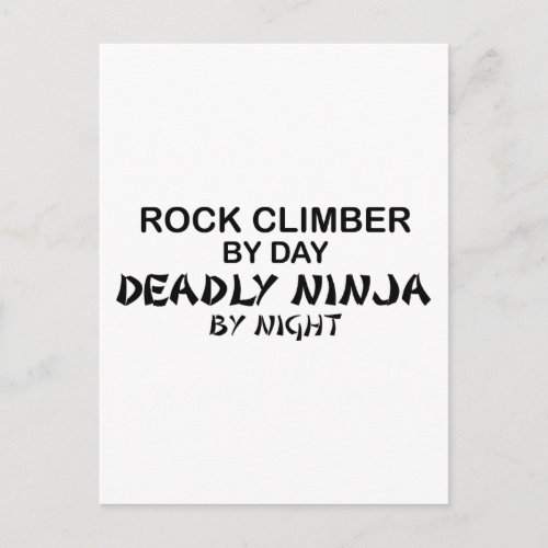 Rock Climber Deadly Ninja by Night Postcard