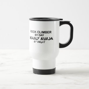 Rock Climber Deadly Ninja by Night Travel Mug