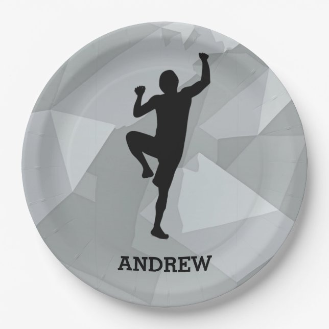 Rock Climber Design Paper Plates (Front)