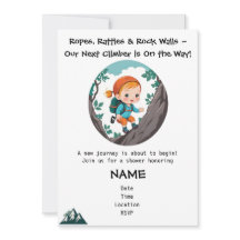 Rock Climber Girl Baby Shower Invitation