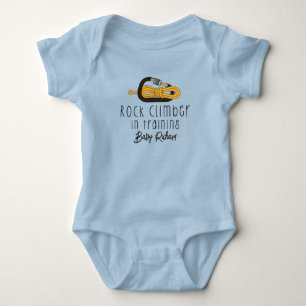 Rock Climber in Training Baby Name Rock Climbing Bodysuit