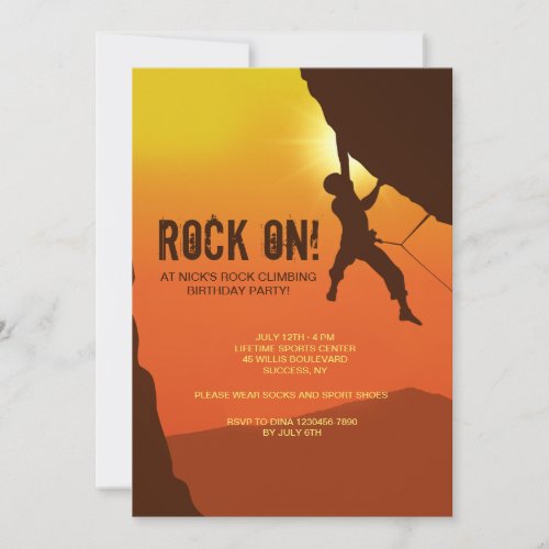 Rock Climber Invitation