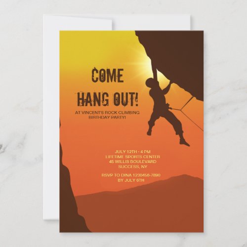 Rock Climber Invitation