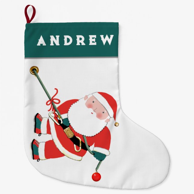 Rock Climber Large Christmas Stocking (Front)