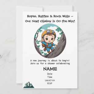 Rock Climber Outdoor Adventure Baby Boy Invitation