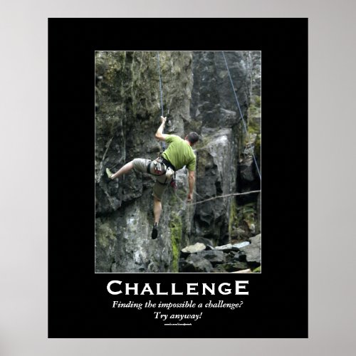 Rock Climber Outdoors Motivational Poster