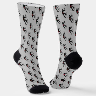 Rock Climber scaling mountain pattern - any color Socks