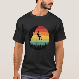 Rock Climber Silhouette Sunset Nature Outdoors Rap T-Shirt