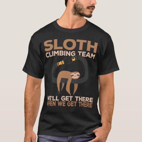 Rock Climber Sloth Climbing Team Carabiner Sloth T_Shirt