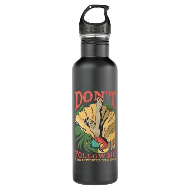 Rock Climber Stainless Steel Water Bottle (Front)