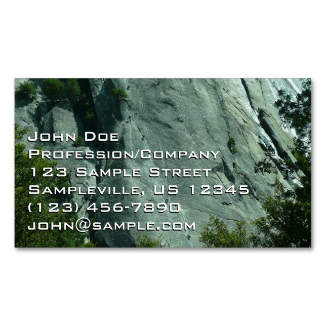 Rock Climbers on El Capitan Business Card Magnet (Front)