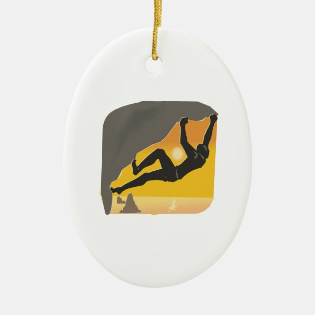 Rock Climbing 2 Ceramic Ornament (Front)