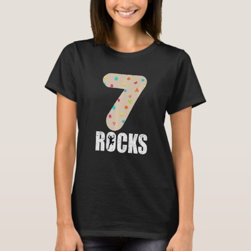 Rock Climbing 7th Birthday Party Climbing 7 year o T_Shirt