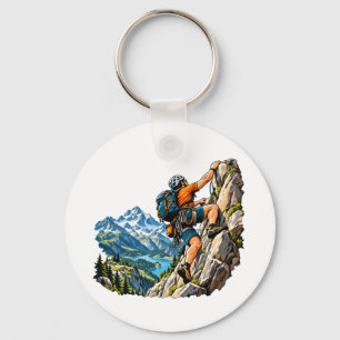 Rock climbing adventure for mountain climbers keychain