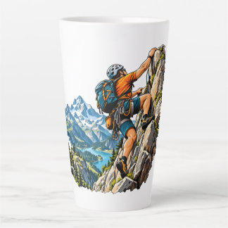 Rock climbing adventure for mountain climbers latte mug