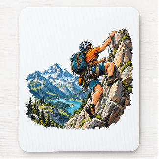 Rock climbing adventure for mountain climbers mouse pad