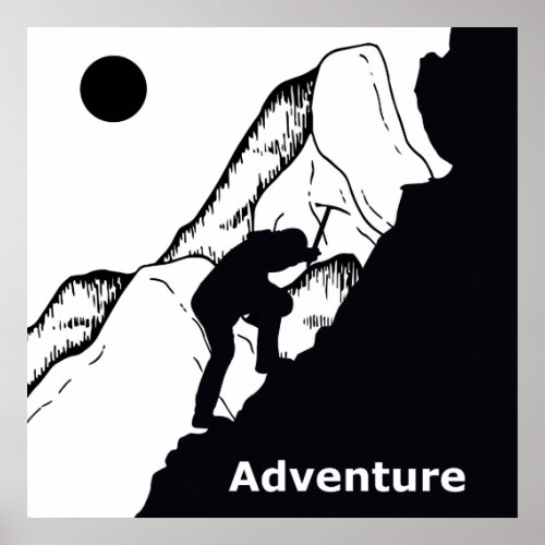 rock climbing adventure poster