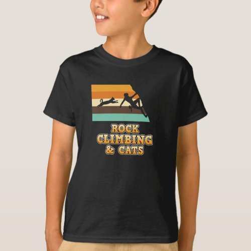 Rock Climbing And Cats Mountain Climber Lover Grap T_Shirt