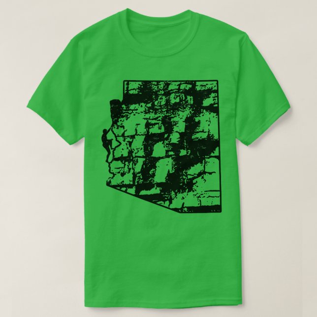 Rock Climbing Arizona Rock Climber State Map Climb T-Shirt (Design Front)