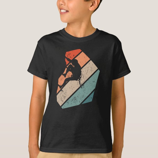 Rock Climbing Art Mountain Climber & Hiker T-Shirt (Front)