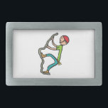Rock Climbing Belt Buckle<br><div class="desc">Rock climbing stickman scales a difficult climb, reaching for holds on the tricky climbing surface. Cool graphic for climbers, free climbers and mountaineers.</div>