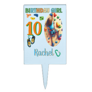 Rock Climbing Birthday Girl Adventure Ready Cake Topper