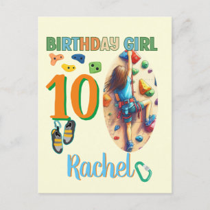 Rock Climbing Birthday Girl Adventure Ready Postcard