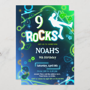 Rock Climbing Birthday Invitation