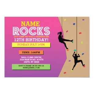 Rock Climbing Invitations Zazzle