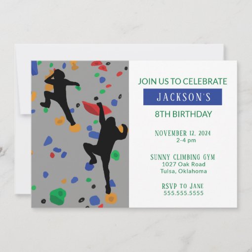 Rock Climbing Birthday Party Invitation Zazzle