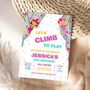 Rock Climbing Birthday Party Invitation