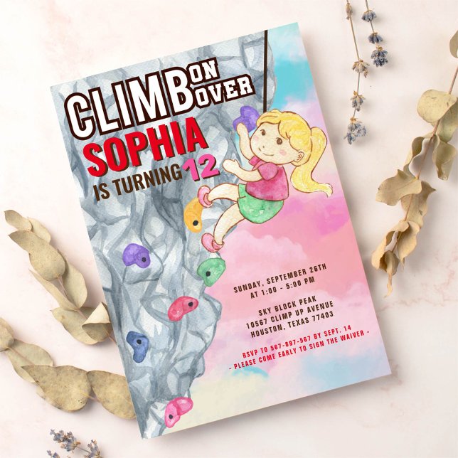 Rock Climbing Birthday Party Invitation (Creator Uploaded)