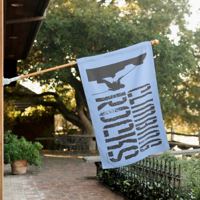 Rock Climbing Blue House Flag (In SItu)