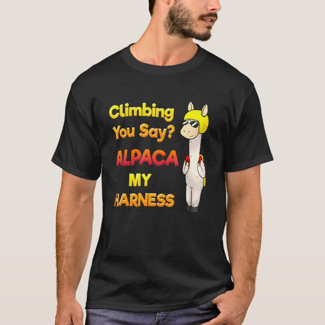 Rock Climbing Bouldering Climbing You Say Alpaka M T-Shirt (Front)