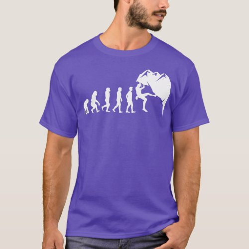 Rock Climbing Bouldering Wall Climber Evolution T_Shirt