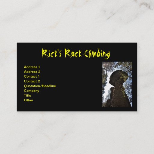 Customizable Rock Climbing Business Card