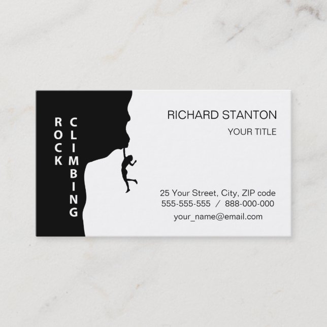 Rock climbing business card (Front)