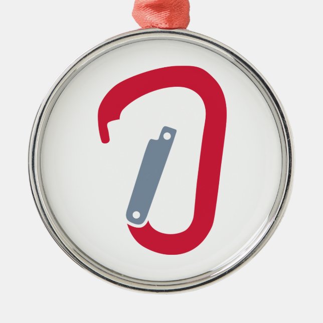 Rock climbing carabiner metal ornament (Front)