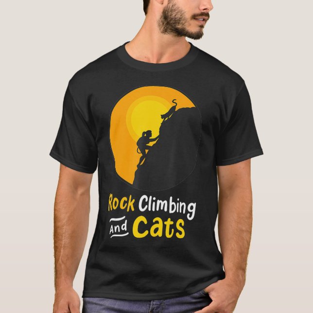 Rock Climbing Cat Climber Bouldering Gift T-Shirt (Front)